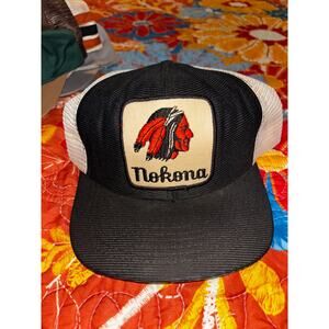 Vintage Nokona Trucker Hat Snapback Cap USA Made Baseball Glove Logo Mesh 80s